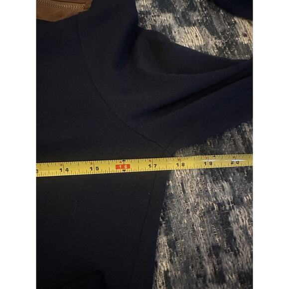 Zara Woman Women's Mock Neck Overlay Dress Navy Blue Size Small Flowy Lagenlook - Picture 3 of 7